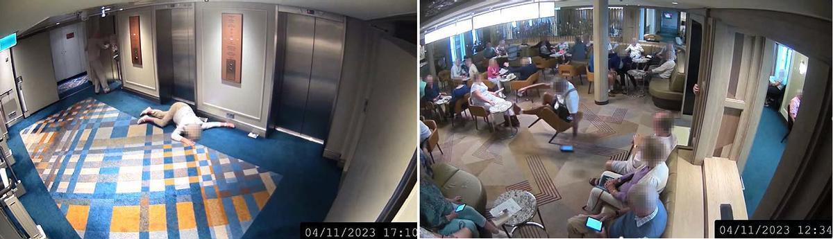 Pasajeros afectados por el fuerte balanceo del crucero