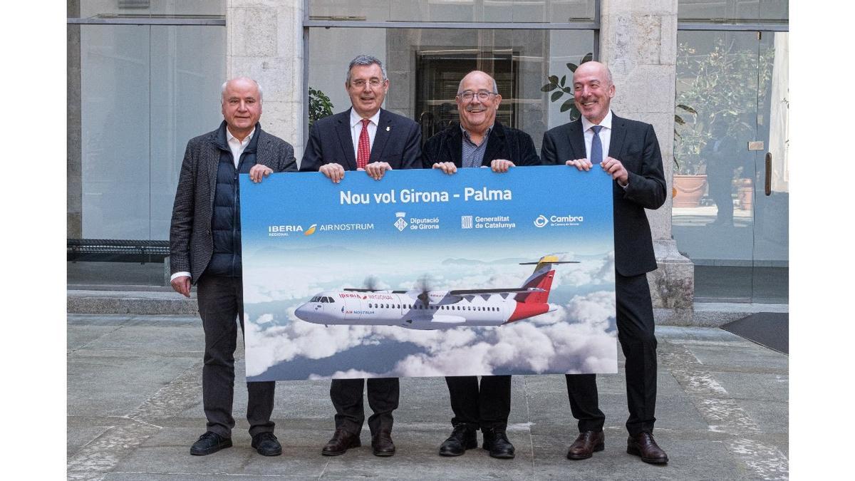 La Diputación de Girona, el Govern, la Cámara de Girona y Air Nostrum presentan la nueva conexión Girona-Palma