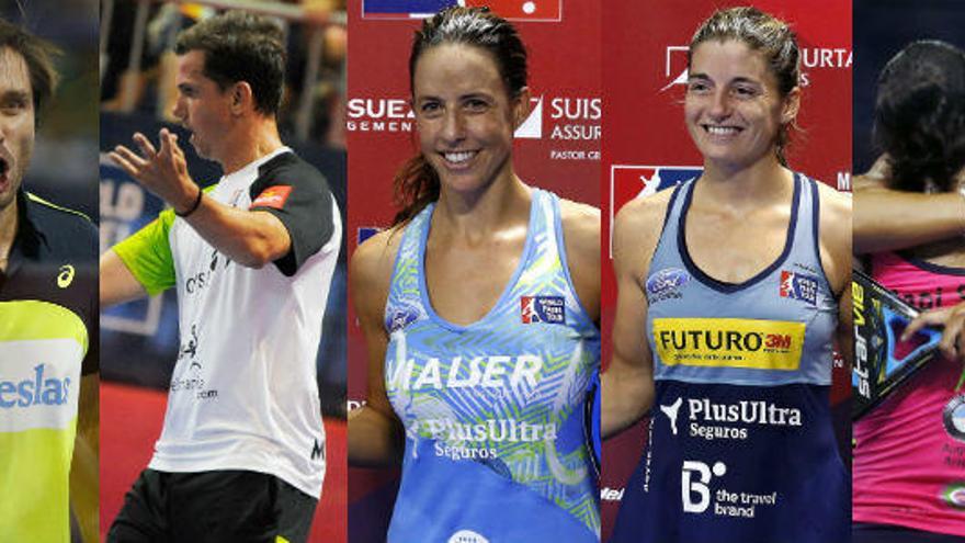 De izquierda a derecha: Belasteguín, Paquito Navarro, Marrero, Salazar y las hermanas Sánchez-Alayeto