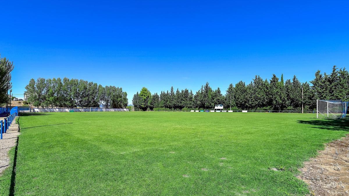 El campo de fútbol de Gurrea de Gállego.