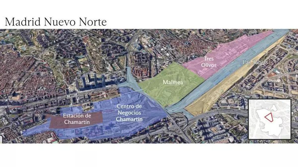 Madrid Nuevo Norte, separado en cuatro ámbitos de actuación