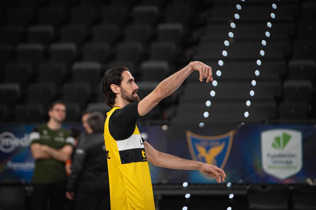 Joan Sastre, en la sesión previa al partido de cuartos de la Copa del Rey.