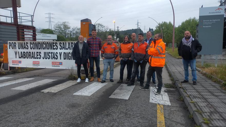 La convocatoria de huelga paraliza parte de las instalaciones de ArcelorMittal en Asturias y de modo general en Sagunto