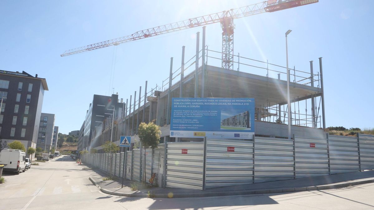 Construcción de viviendas públicas en A Coruña.