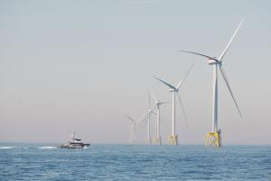 Un parque eólico marino de Iberdrola en aguas del Reino Unido.