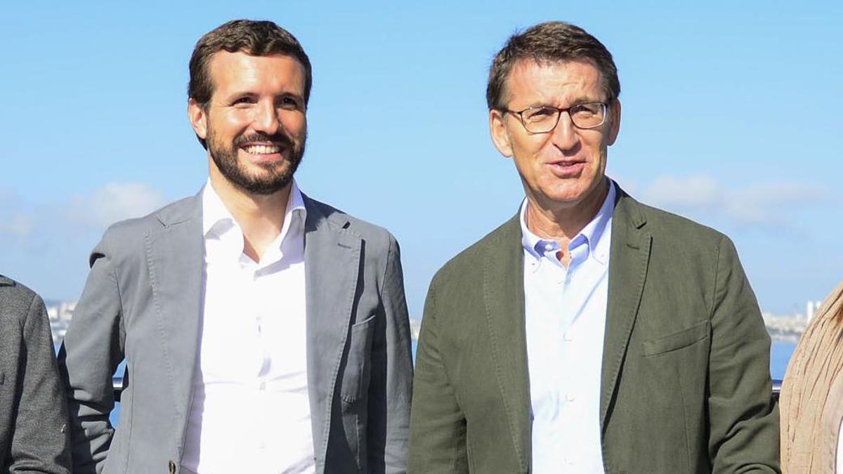 Casado y Feijóo, juntos en una visita del primero a Galicia