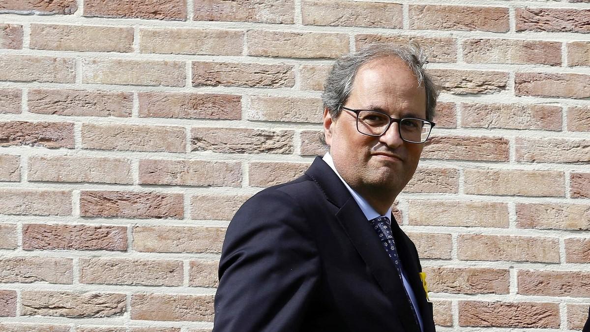 Quim Torra, el sábado 28 de julio en Waterloo, con Puigdemont.