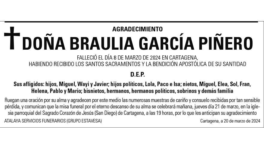 Dª Braulia García Piñero