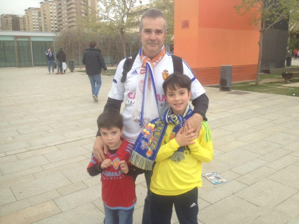 La aficiones del Real Zaragoza y de la SD Huesca volcadas con sus equipos