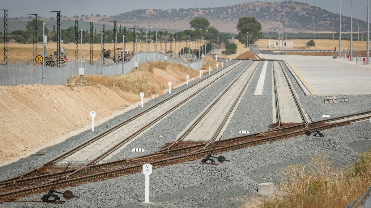 Terminal ferroviaria de la plataforma logística del sudoeste europeo, en Badajoz.