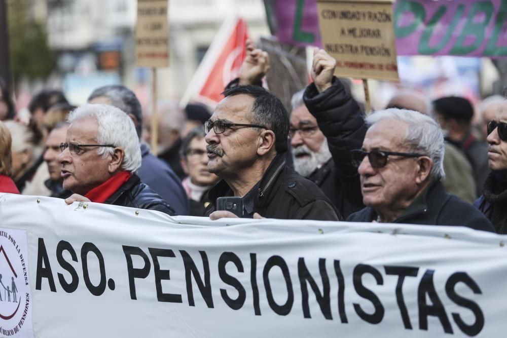 Protestas de los pensionistas en Oviedo.