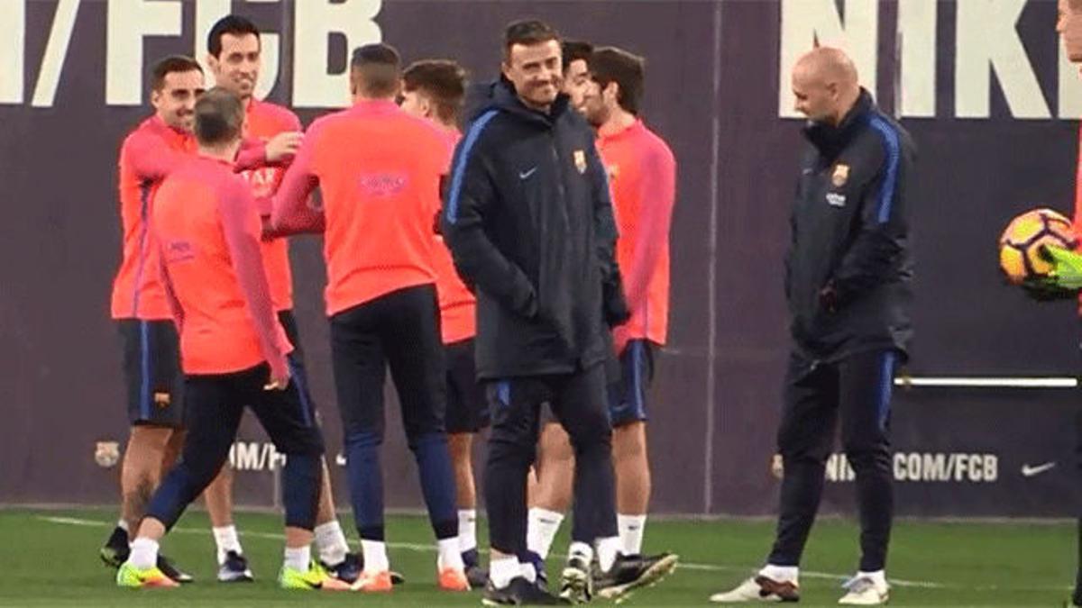 El entrenamiento del Barça previo al partido contra Osasuna