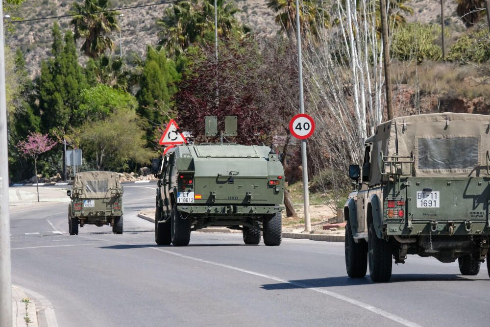 Elda y Petrer reciben a los boinas verdes en la Operación Balmis contra el Covid-19