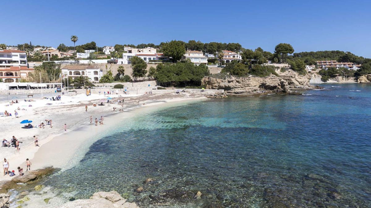 Cala Fustera, inicio de la prueba.