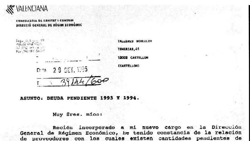 El Consell pedía en 1995 saber cuánto se debía