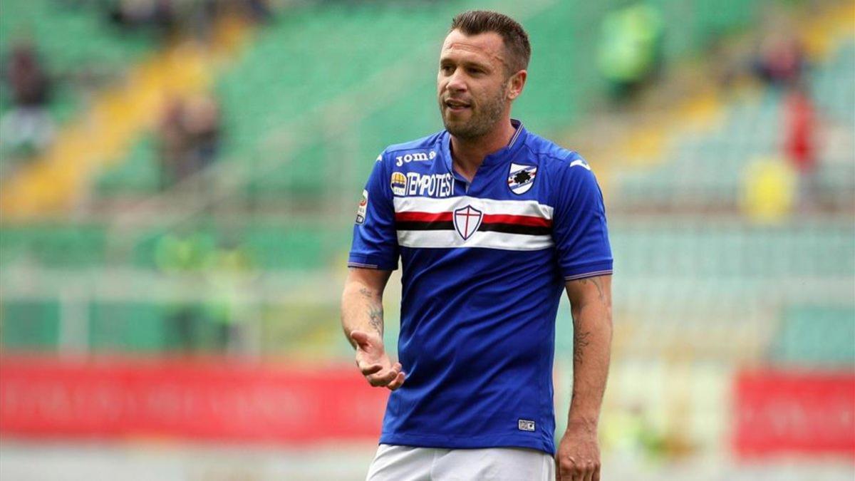 Cassano durante su etapa en la Sampdoria