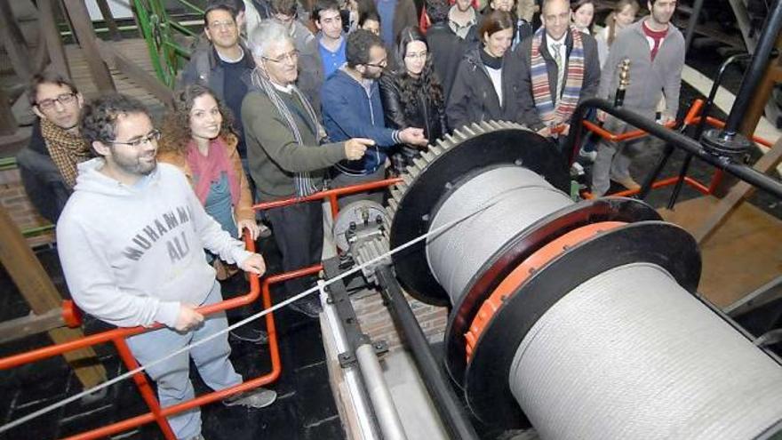 Los asistentes al curso, durante su visita al Museo de la Minería y de la Industria.