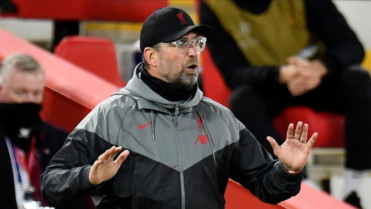 Klopp en el encuentro que enfrentó al Liverpool ante el West Ham (2-1)