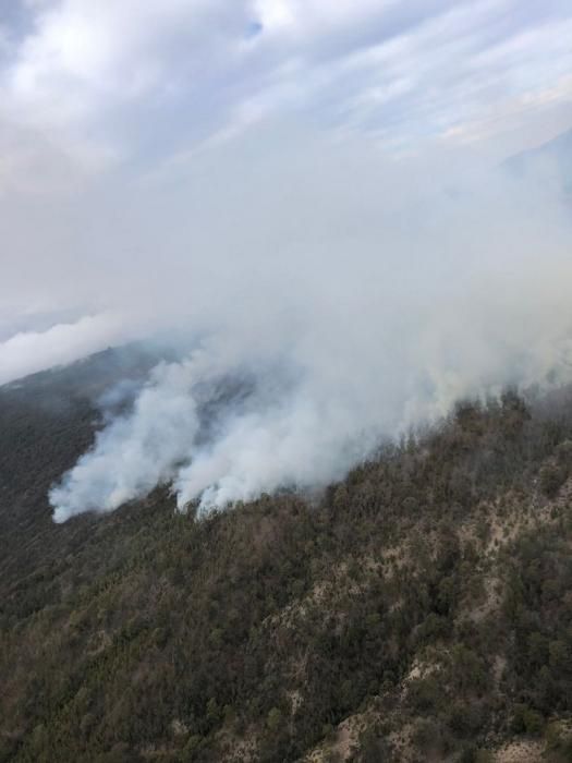 Incendio forestal declarado en el  Paisaje Lunar (cumbres de Granadilla)