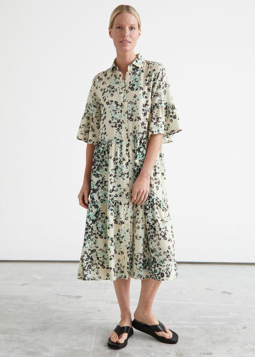 Vestido camisero de largo midi estampado, de &Other Stories