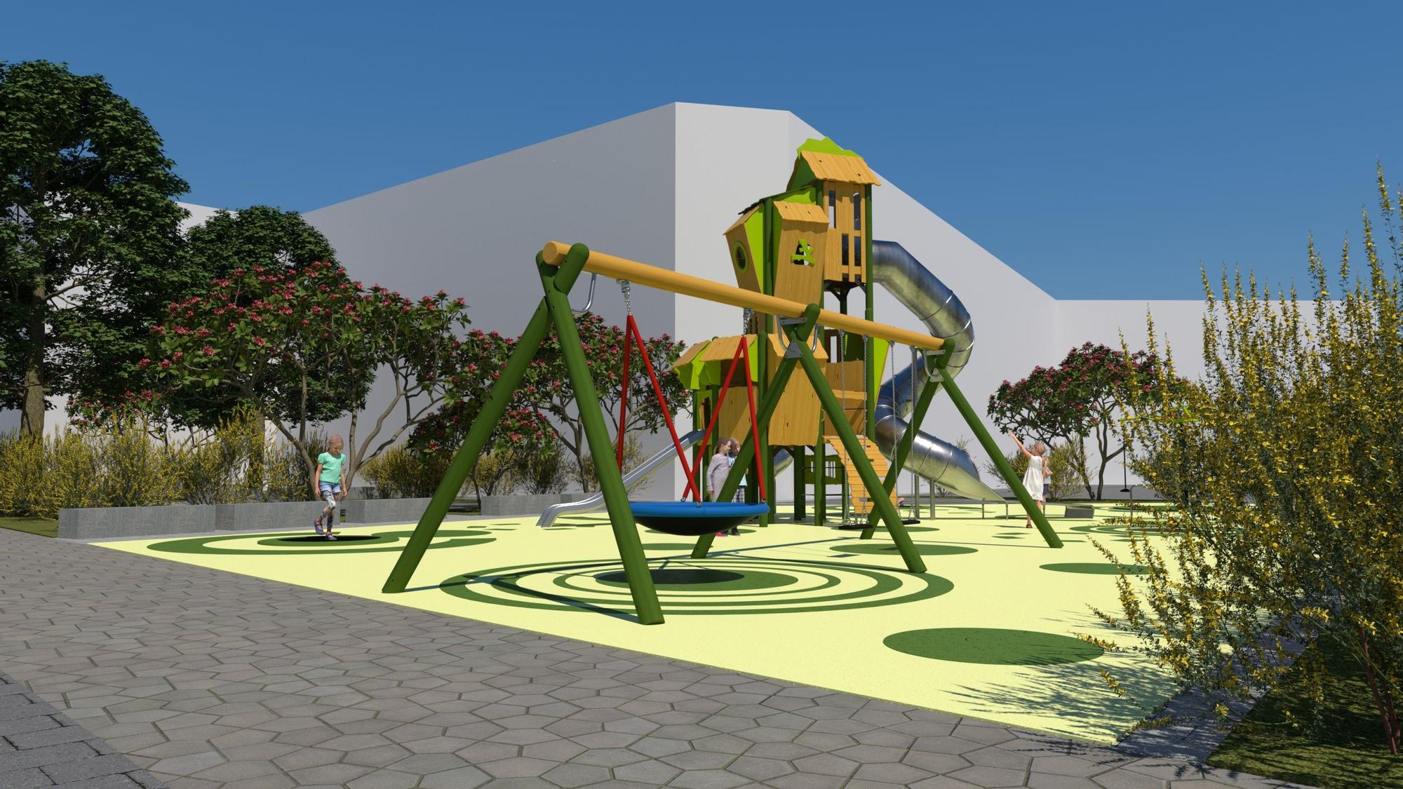 Así será la nueva gran plaza de Siero: El Berrón tendrá un espacio de ocio que da prioridad a los niños