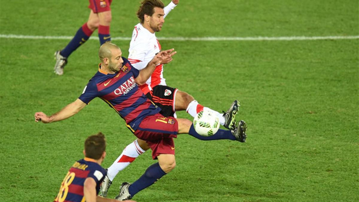 Javier Mascherano en la final del Mundial contra River Plate