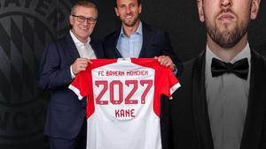 Harry Kane, presentado como jugador del Bayern hasta 2027