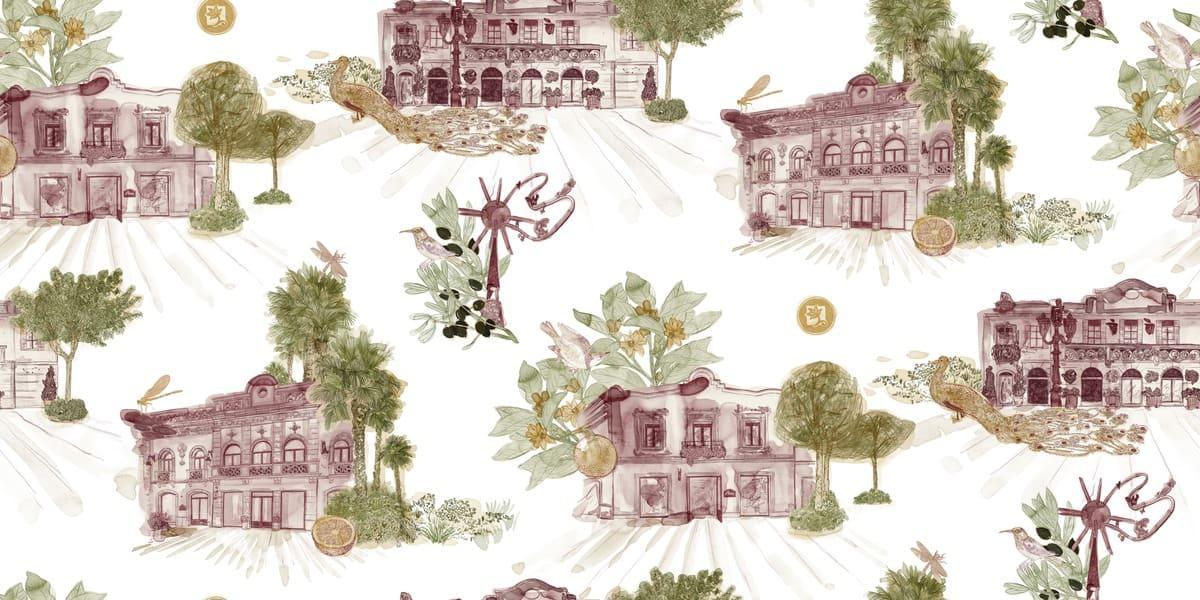 Uno de los murales de Lara Costafreda en La Roca Village.