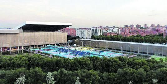 Vistas del complejo deportivo de la Caja Mágica, en Madrid.