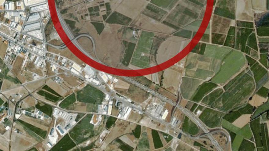 Vista aérea de la zona del término en la que se pretende desarrollar la modificación del Plan General en la margen derecha de la autovía A-6.
