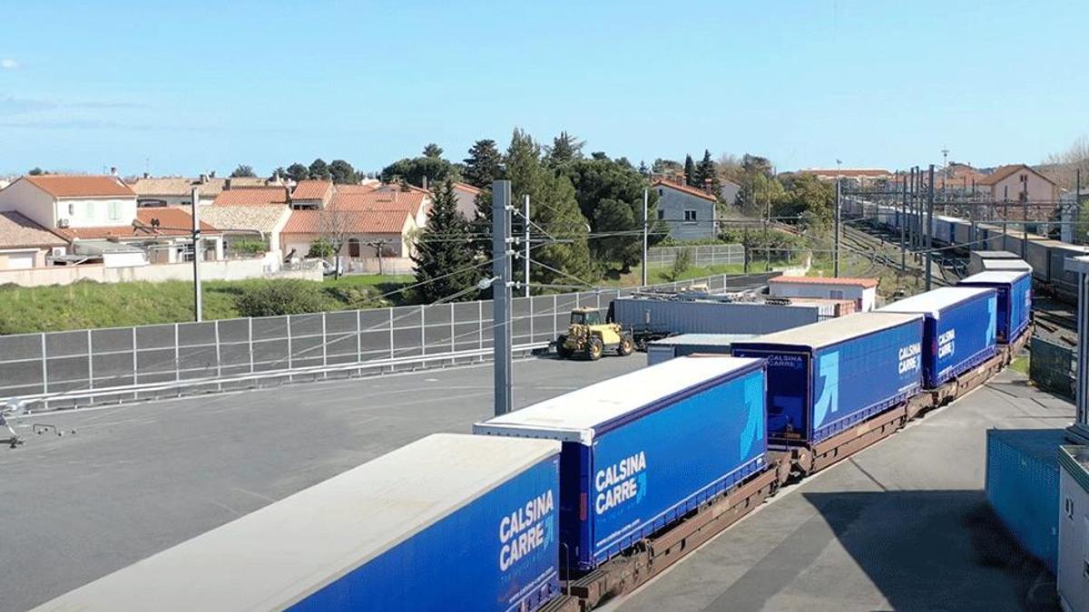 Mercaderies transportades mitjançant sistema intermodal.