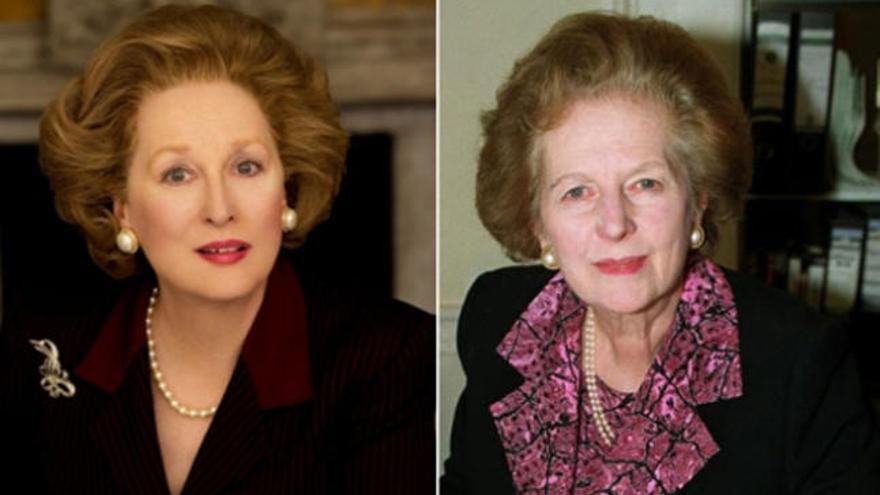 Meryl Streep caracteriza como Thatcher.