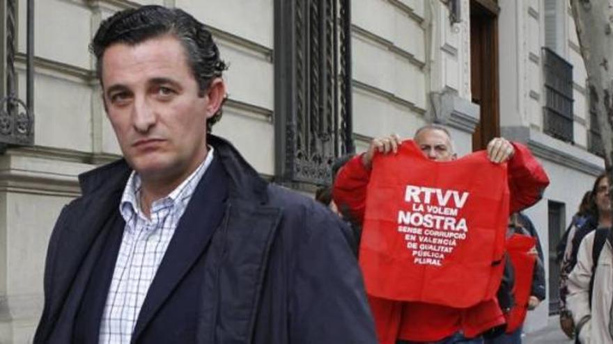 El exdirector de RTVV Pedro García, tras declarar en Madrid por el caso Gürtel.