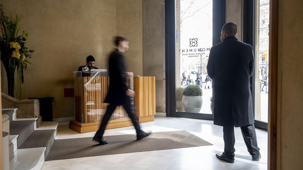 El 'lobby' de un hotel de Barcelona, en una imagen de archivo
