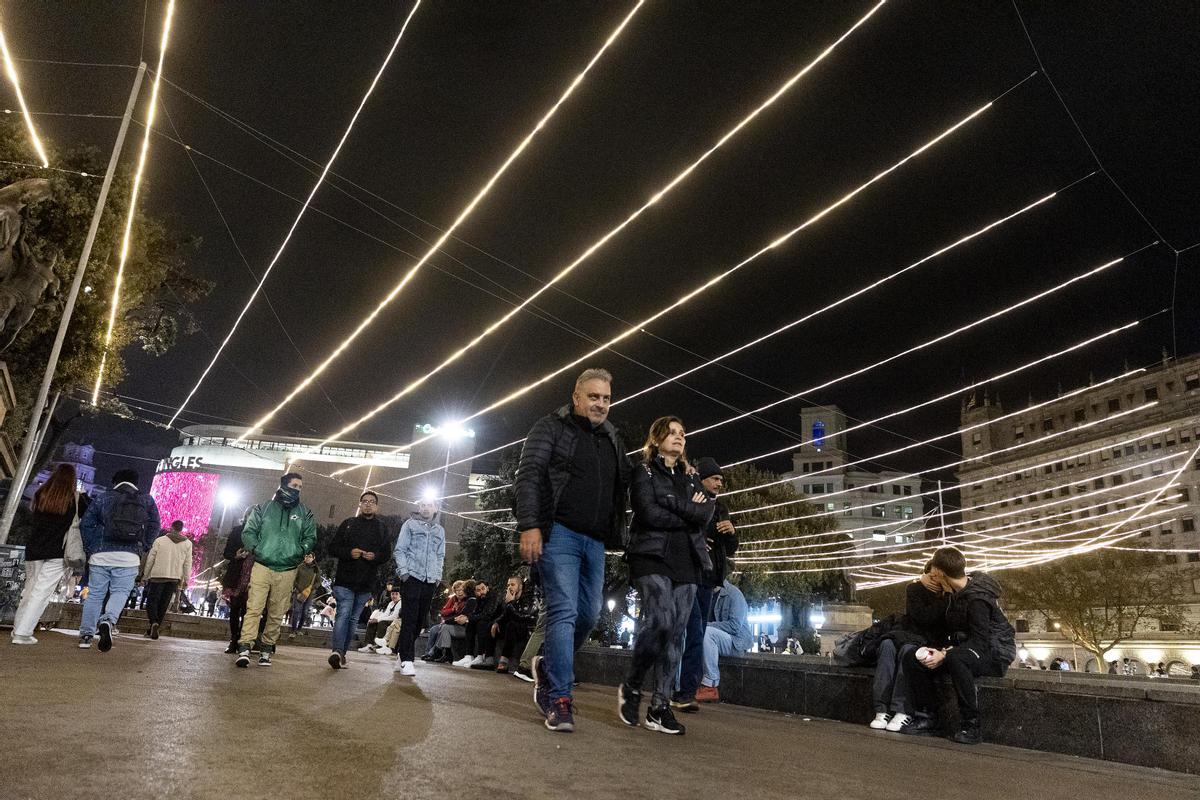 Encendido de las luces de navidad en la Plaça Catalunya