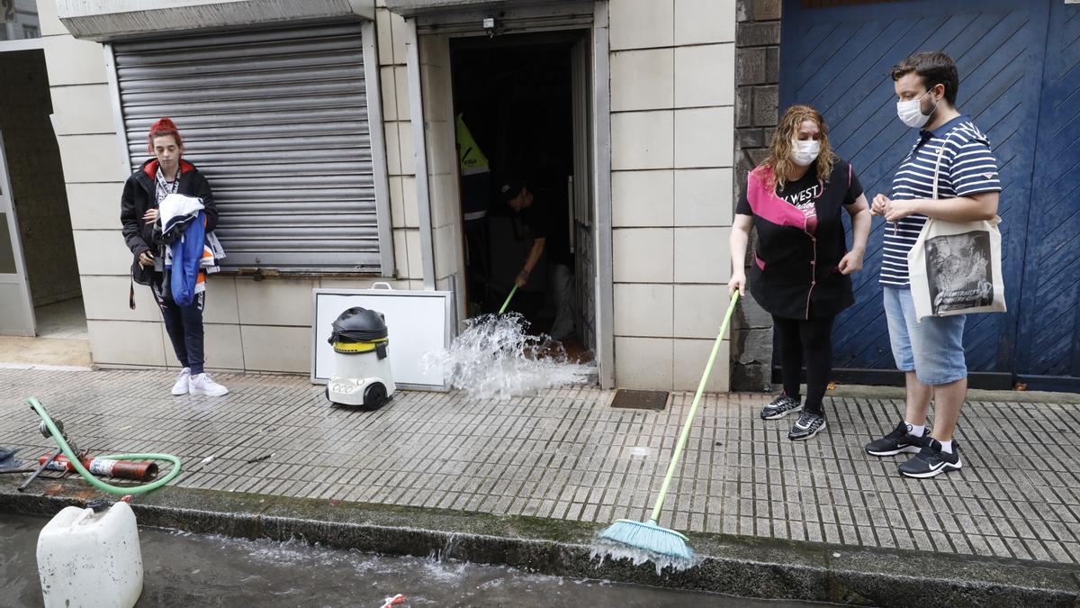 Inundaciones en Gijón por las fuertes lluvias