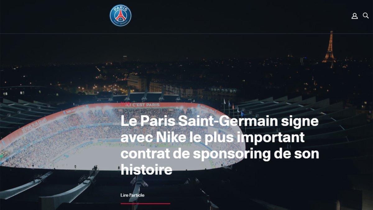 El PSG anunció su nuevo acuerdo de patrocinio con Nike