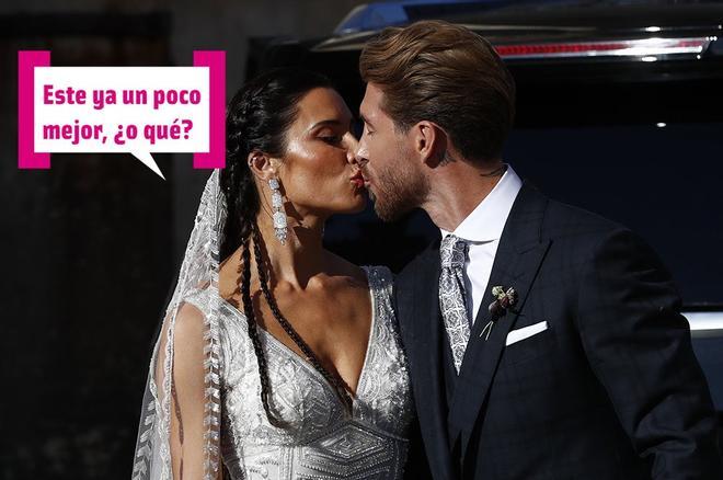 Pilar Rubio y Sergio Ramos besándose