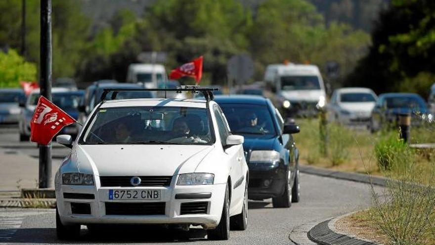 Un tram de la marxa lenta d&#039;ahir al seu pas per Callús