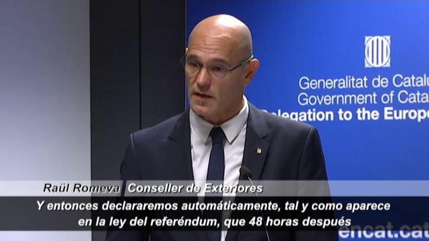 Romeva defiende en Bruselas la declaración de independencia