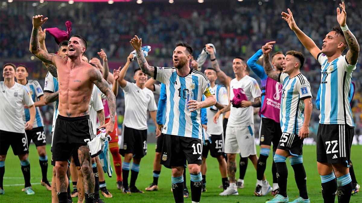 Argentina celebra la victoria ante Australia y el pase a cuartos de final del Mundial de Qatar