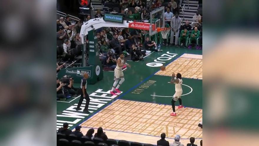 El espectacular mate de Hugo González contra el Milwaukee Bucks