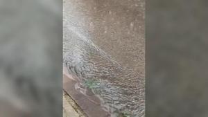 Lluvia con pedrisco en la localidad de Montagut, en la comarca de La Garrotxa, el primer día de agosto