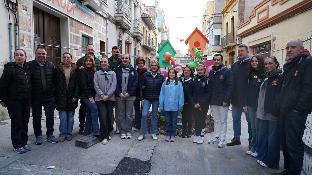 Marta Barrachina, en la falla infantil ganadora de la Vall.