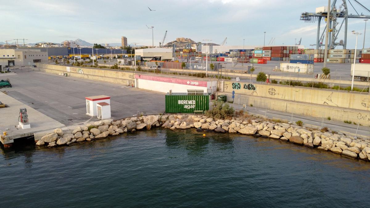 La planta de Mediterranean Algae en el Puerto de Alicante.