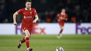 Diogo Jota del Liverpool durante el partido de la Champions League entre el PSG y el Liverpool en París