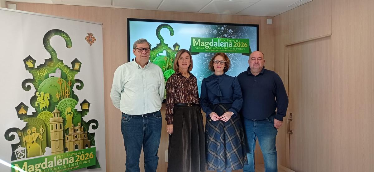 García, Verchili, Selma y Cabezón, tras la rueda de prensa, este jueves.