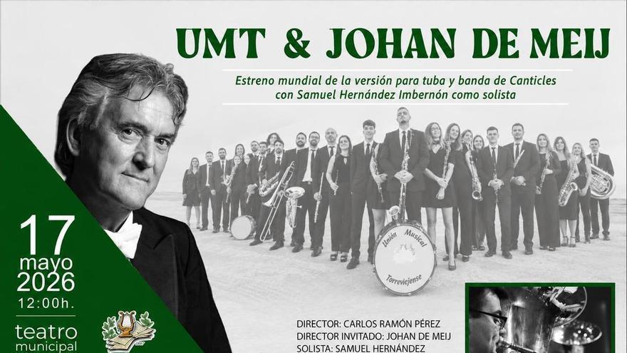 El concierto de la Unión Musical Torrevejense con Johan de Meij protagoniza la programación cultural de Torrevieja este fin de semana