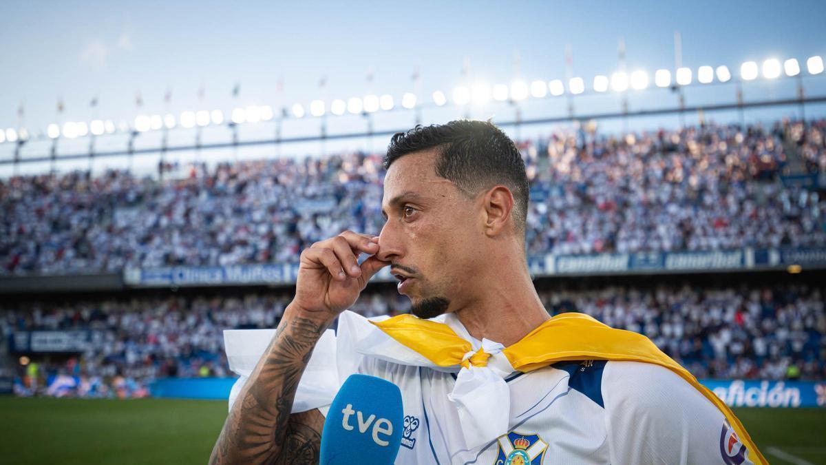 Maikel Mesa, en la celebración del ascenso.