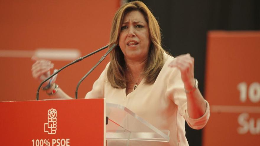 Susana Díaz, durante su intervención de esta mañana en Gijón.